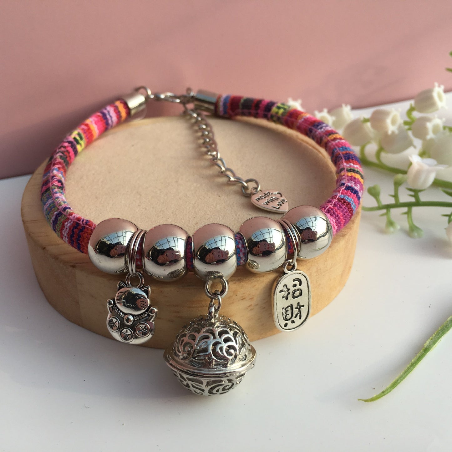 Multicolored Cat Collar with bell