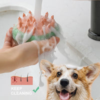 New 2 In 1 Pet Cat Dog Cleaning Bathing Massage Shampoo Brush