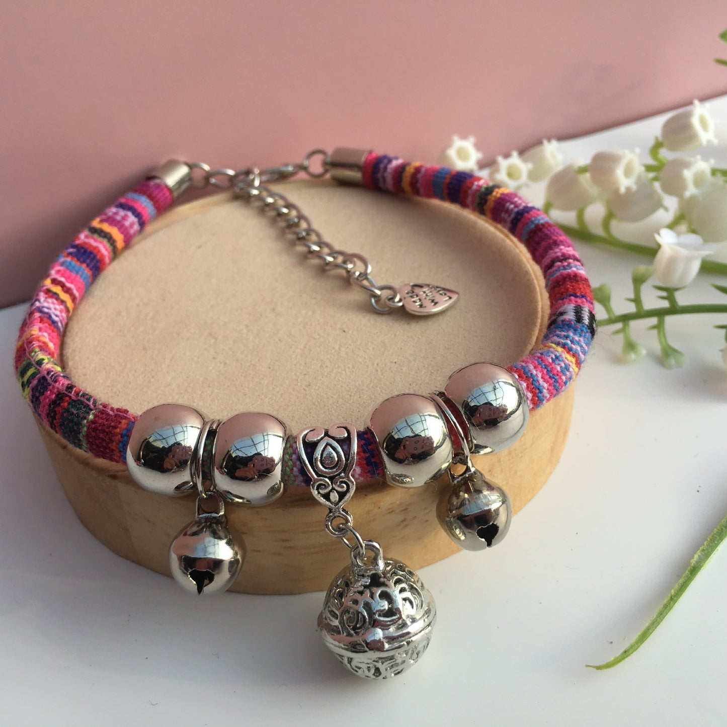 Multicolored Cat Collar with bell