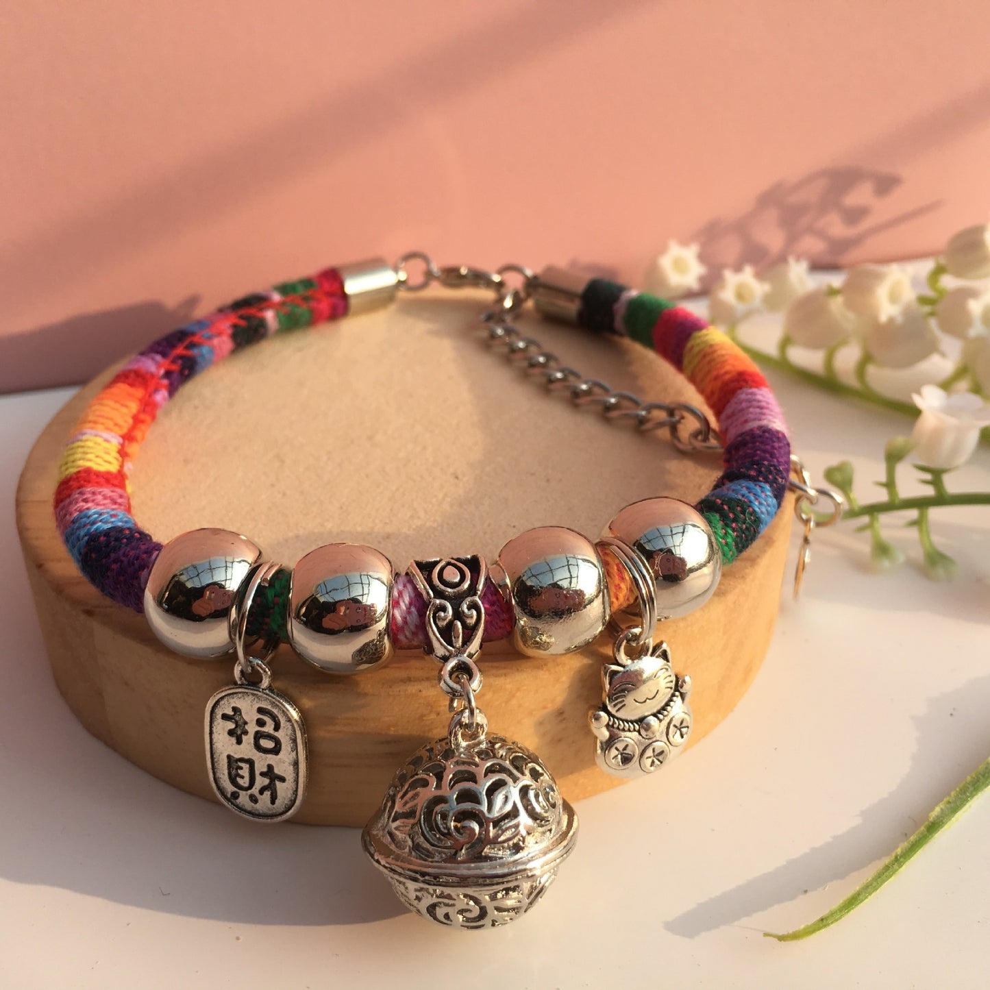 Multicolored Cat Collar with bell