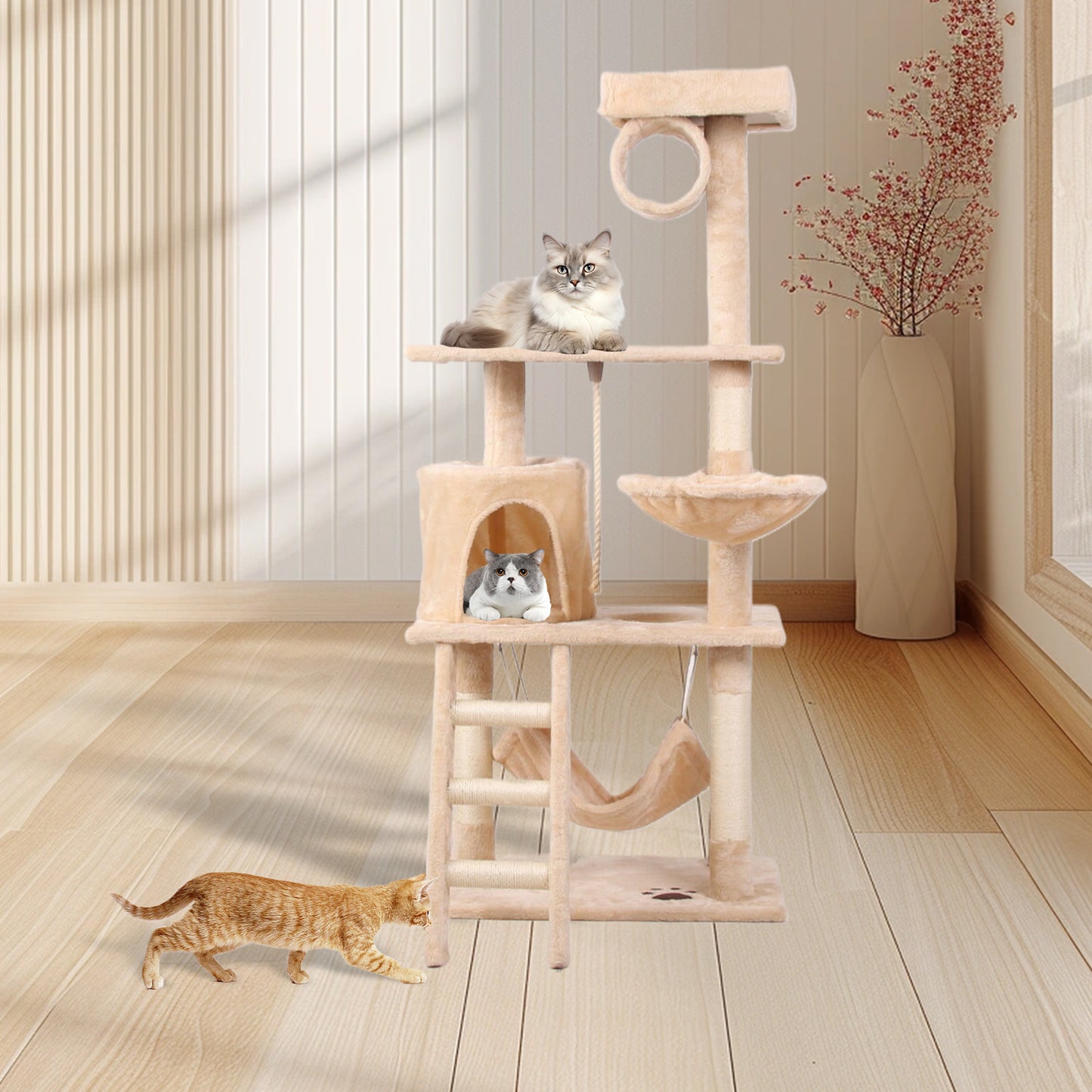 Cat Climbing Condo Tree