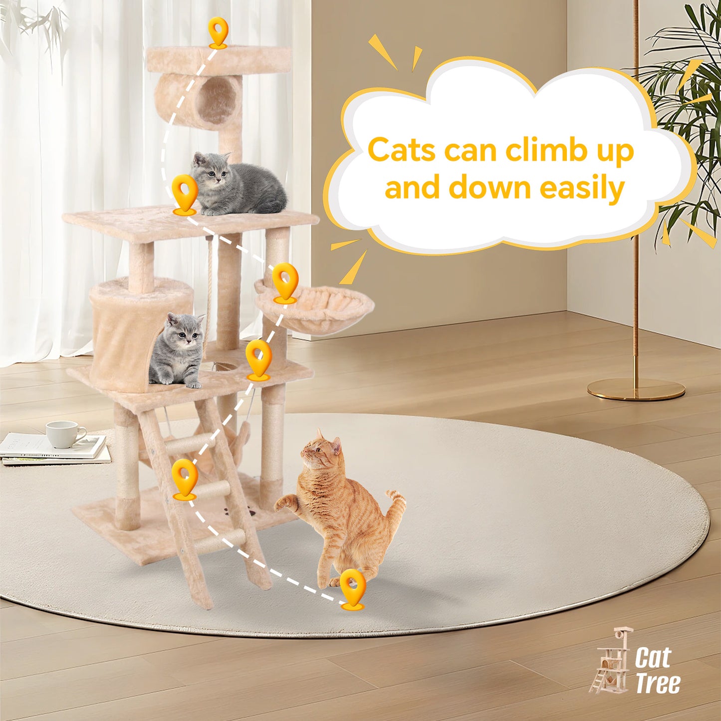 Cat Climbing Condo Tree
